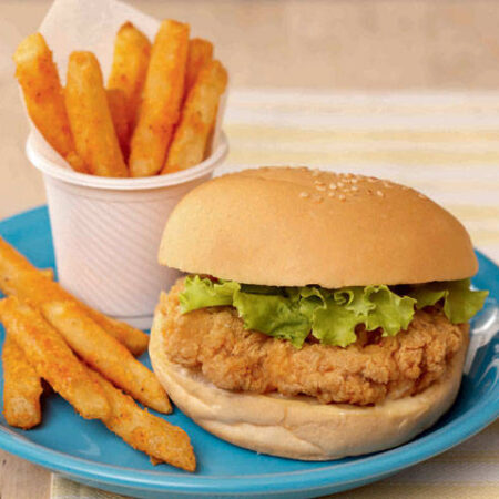 Chicken Hamburger With Fries
